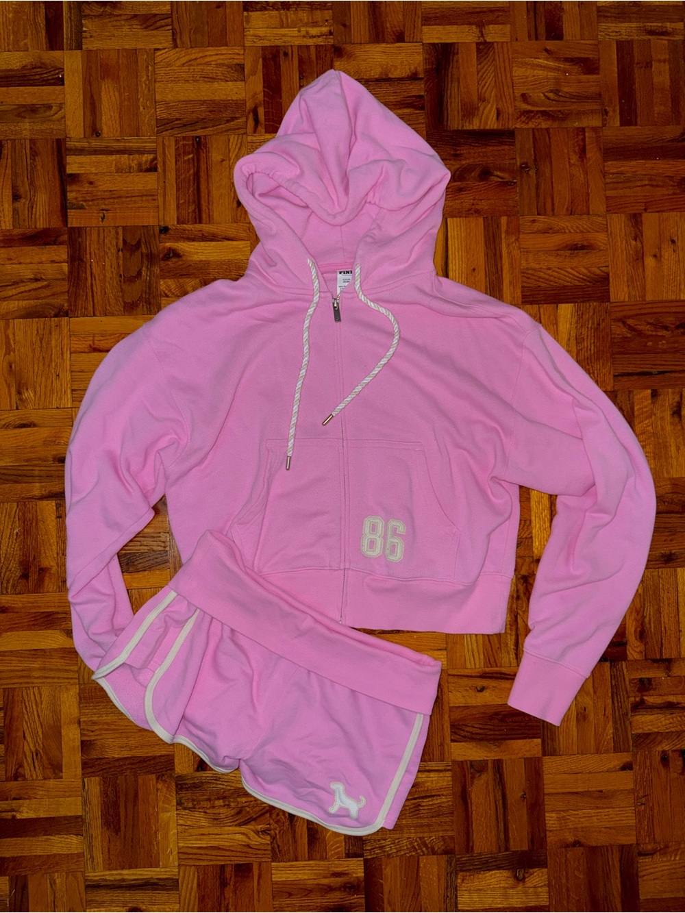 VS Pink Hoodie & Shorts Set